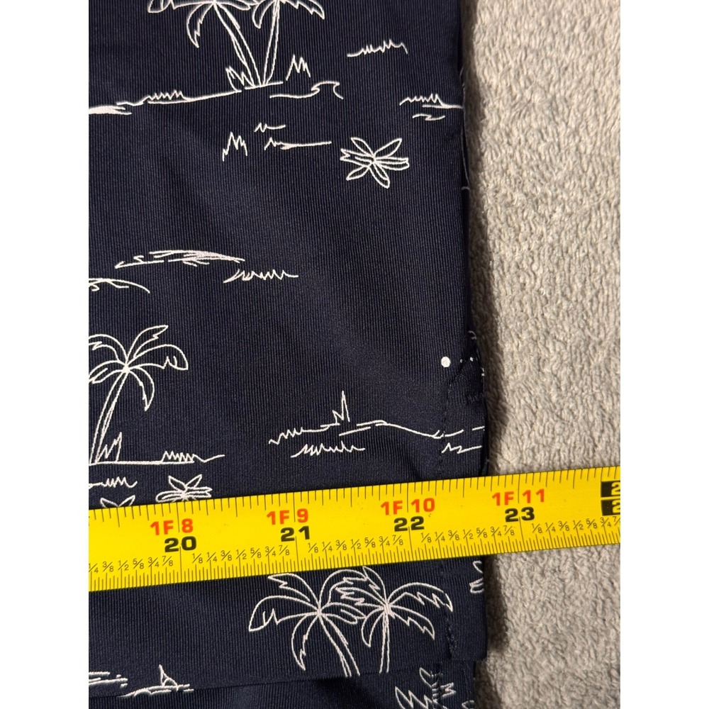 FootJoy Tropic Isle Golf Polo Shirt Navy Blue Palm Tree Print Mens Lrg NWT Logo - Picture 7 of 15